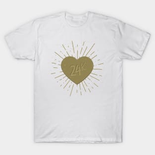 24 karat gold heart T-Shirt